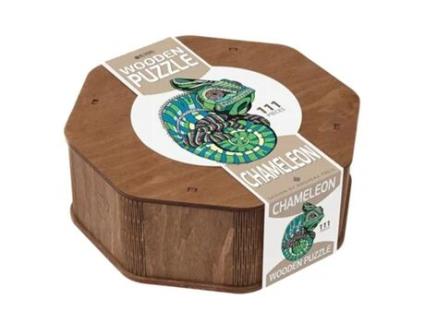 Quebra-Cabeça de Madeira Colorida Camaleão 28 X 37,1 Cm Graine Créative