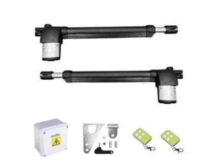 MOTIC Domo 4G- Kit Motor Puerta Batiente 2 Hojas Motor para Portão de Batente Portas de Garagem Automático O Kit Inclui 2 Controlos Remotos
