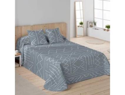 SANDAL Colcha Bouti Estampada Microfibra Peso 70 Gramas Cama 135 Nauek Grey