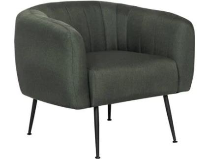 Poltrona HABITAT ET JARDIN Diana (Cinzento Escuro - Linho e Madeira - 81x73x72 cm)