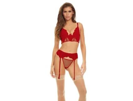 Conjunto de Lingerie BOMBSHELL BOUDOIR Vermelho (L)