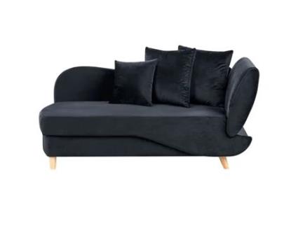 Chaise longue BELIANI Meri de Veludo Preto 156x69x73