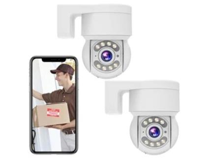 Câmera Wifi Externa TALLPOWER C48 Hd 2K 4Mp 360 Pan Tilt 2 Unidades Branca