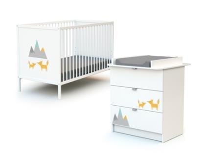 Conjunto Duo de Quarto para Bebé WEBABY (Branco)