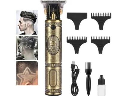 Aparador de Cabeça Careca Novo Kit de Cuidados Elétricos Aparador de Cabelo Sem Fio T-Blade com Óleo Lubrificante