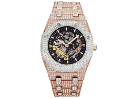 Relógio Diamante TRUMSEN Homem V300 (Aço Inoxidável - Rosa + Prateado)