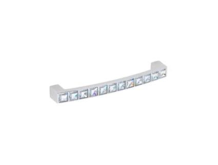 Puxador para Móveis Liga de Zinco/Cristais. Estilo Luxo. Distância Entre Centros 128. Cromo Polido HARDWAREXCHANGE