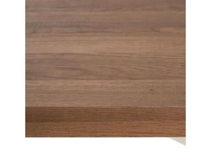 Mesa de Jantar FANMUEBLES Fixa com pés brancos (Castanho - Madeira - 160 cm)