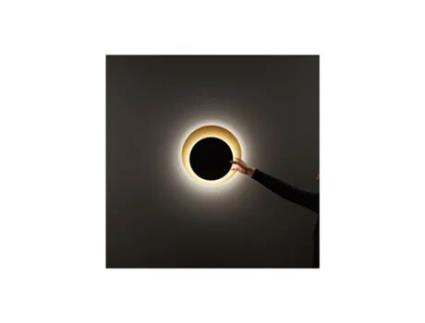 Plafon Led Drum em Metal Preto Dourado Fosco 43W PERENZ
