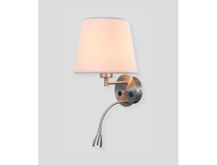 Candeeiro de parede com leitor LED com USB Satin Nickel Caicos MANTRA ILUMINACIÓN