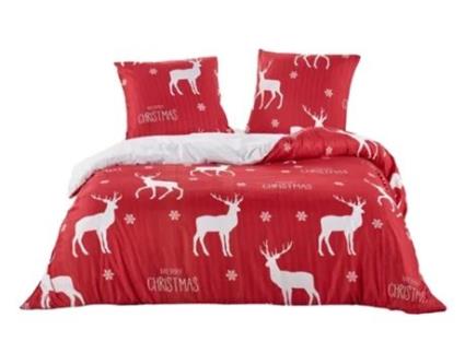 Conjunto de cama de Natal 140 x 200 cm - Vermelho M'DECO