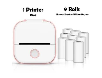 Portable Mini Thermal Printer Wirelessly Bt 203Dpi Photo Label Memo Wrong Question Printing With Usb Cable Imprimante Portable HHZ
