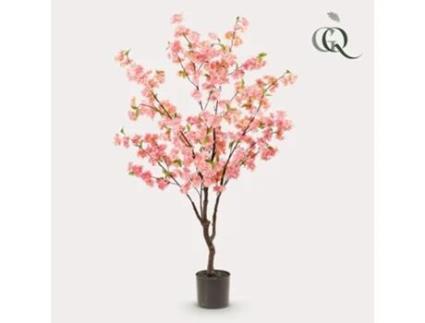 Planta Artificial Flor de Cerejeira Rosa 135Cm VERDE BOUTIQ