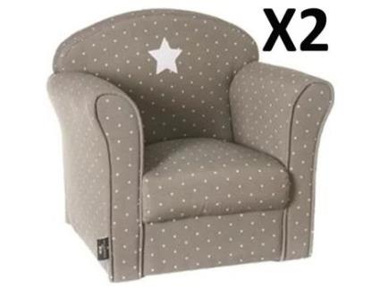 Conjunto de 2 Poltronas Infantis Clássicas Taupe C 50 X P 39 X a 44 Cm PEGANE