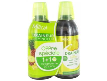 Drenagem Ultra Emagrecedora Lote de 2 X 500 Ml Sabor: Abacaxi MILICAL