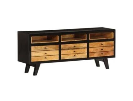 Móvel para TV em Madeira Maciça de Manga com 3 Gavetas e 3 Compartimentos 120X30X50 cm 2502140 MOBIKASA