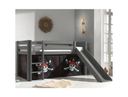 Cama Miheight Pirate Vipack Escorrega PETITSMEUBLES Castanho (90x200)