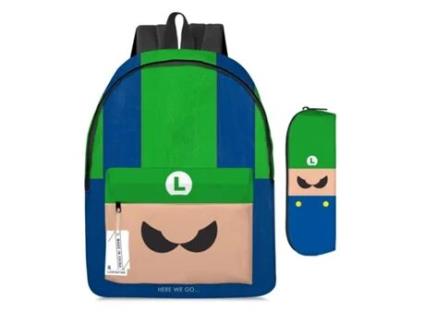 KOHREE Conjunto de Duas Peças de Mochila de Estudante Mario