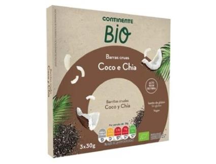 Barra Crua Coco e Chia Sem Glúten CONTINENTE BIO