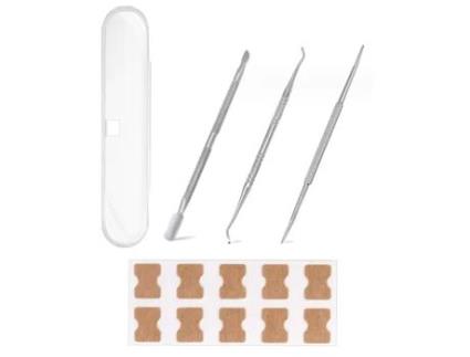 Conjunto de Ferramentas para Correção de Unhas com 1 Adesivo para Correção de Unhas 1 Ferramenta para Remoção de Cutículas 2 Peças em Embalagem De