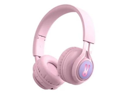 Auricular Áudio Bluetooth com Retroiluminação Led Modelo Rabbix Rosa TECHKIDZ