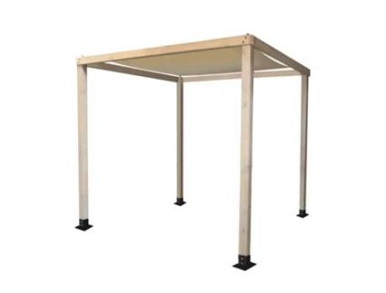 Pérgula de Jardim de Madeira Tratada para Exterior CHILLVERT Corinto com Lona e 4 Postes 255x255x225 cm