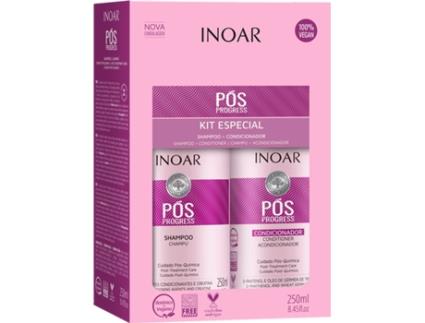 Shampoo e Condicionador 1 Pacote Inoar Duo Pós Progress Keratin Smoothing BRAZILIANHAIRPRODUICTS