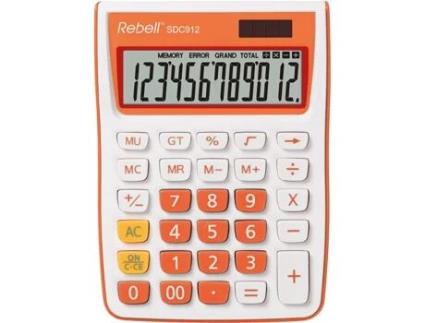 Calculadora de mesa REBELL Sdc912 Calculadora básica laranja