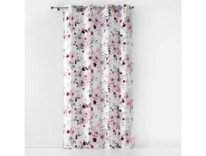 Cortina de Veludo Floral Branco 140 X 240 Cm DOUCEUR D'INTERIEUR