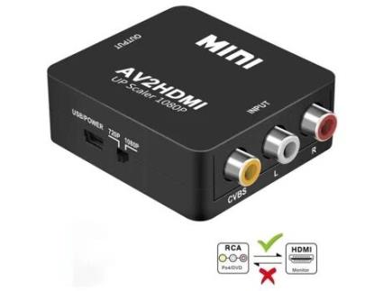 Adaptador Rca para Hdmi ZAMUS Mini Av Rca Cvbs para Hdmi Converter S Adaptador de Vídeo 1080P para Console Ps2 Wii