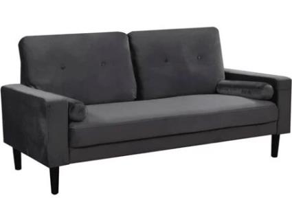 Sofá ''Monika'' - Azul canario - Gris (183 x 85 x 91 cm)