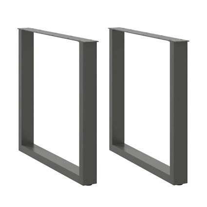 vidaXL Pernas mesa centro forma U 2 unid 90x(72-73) cm aço antracite