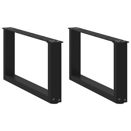 vidaXL Pernas mesa centro 2 pcs em forma de U 60x(30-31) cm aço preto