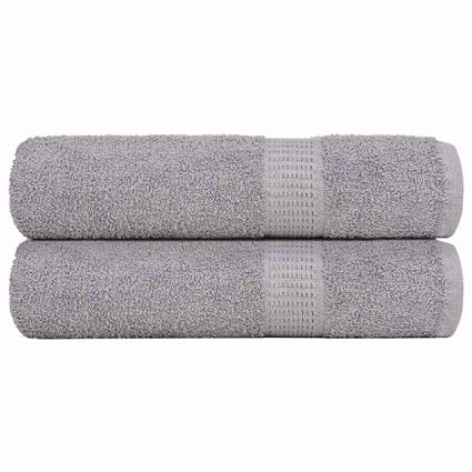 vidaXL Toalhas de banho 2pcs 70x140 cm 360 gsm 100% algodão cinzento