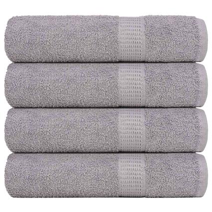 vidaXL Toalhas de banho 4 pcs 70x140 cm 360 gsm 100% algodão cinzento