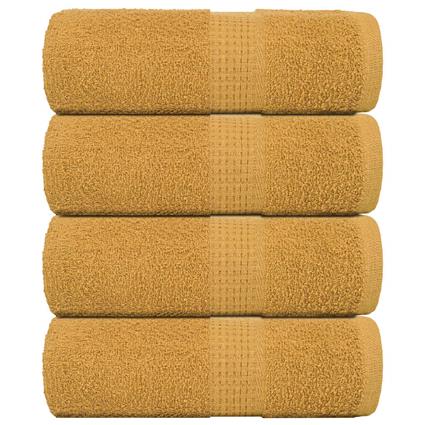 vidaXL Toalhas de mãos 4 pcs 30x30 cm 360 g/m2 100% algodão ouro
