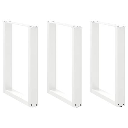 vidaXL Pernas mesa centro 3 pcs em forma de U branco 70x(72-73) cm aço