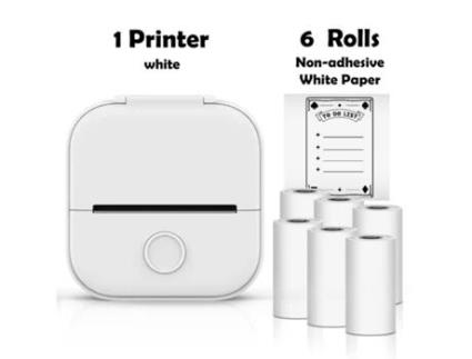 Mini-Impressora Fotográfica Portátil Inteligente Impressão Térmica Sem Tinteiros Ligação Bluetooth HHZ