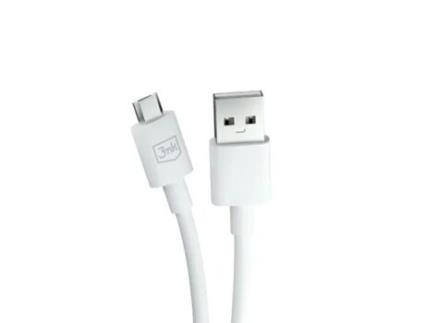 Cabo 3MK Hyper Usb-A para Micro Usb 1,2M Branco
