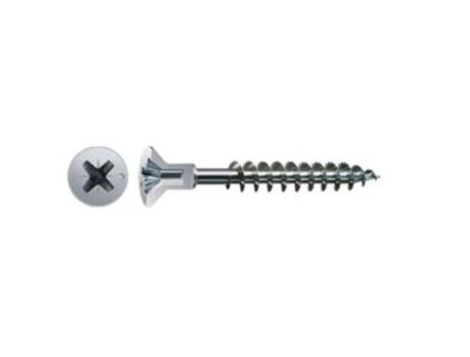 Parafuso Rosca para Madeira Cabeça Plana com Furo para Tampa Pozidriv Zincado Compr. 45 mm Diâm. 4.5 mm Caixa 500 ABC SPAX-S