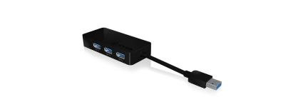 Hub USB A - 3x USB A / RJ45 (Preto) - 