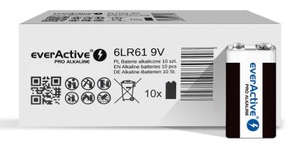 Pack 10x Pilhas Ind. Alcalinas 9V 6LR61 -  INDUSTRIAL