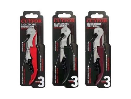 Saca-rolhas com corta selos e abre garrafas  (12,5 x 2,5 cm)