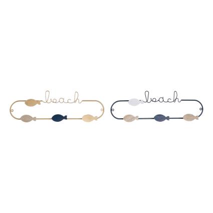 Bengaleiro de parede  Beach Metal Madeira MDF (2 pcs)