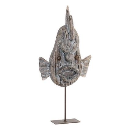 Figura Decorativa  Metal Madeira de paulónia Peixe (18 x 4 x 35 cm)