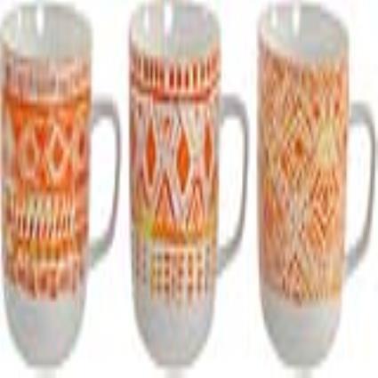 Caneca  Laranja Porcelana (380 ml) (3 pcs)
