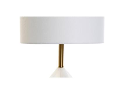 Lâmpada de Mesa  Branco Algodão Metal Mármore Dourado (38 x 38 x 61 cm)