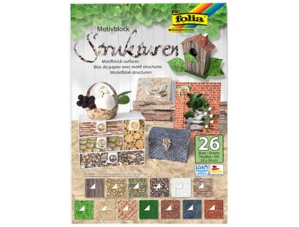 Bloco com Motivos FOLIA Estruturas 240 X 340 Mm 26 Folhas