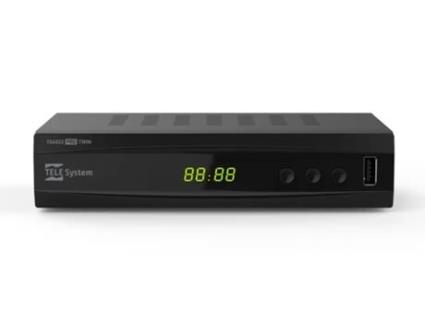 Descodificador Digital Terrestre Dvb-T2 Hevc e Sintonizador Duplo Dvb-T2Hd com Ecrã e Controlo Remoto 2 em 1 com Comandos de Tv TELE SYSTEM Ts6822 Pro