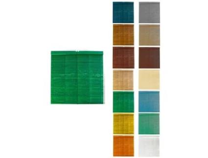 Cortina de madeira Alicantina com roldana metálica - Cortina de enrolar para janelas, portas, sala verde (envernizada) 97 x 135 cm